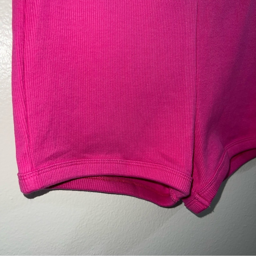 Zara pink high waisted cotton rib micro shorts size medium - Picture 5 of 5